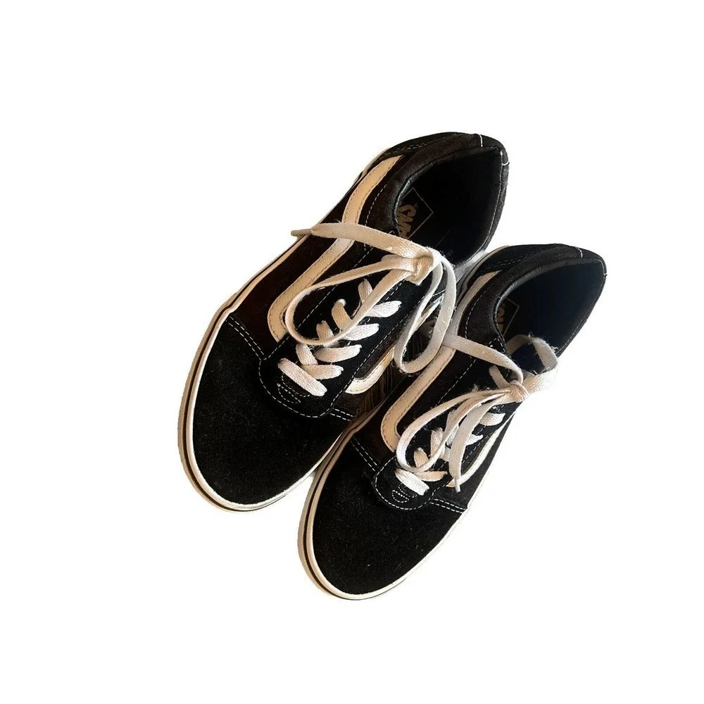 Vans Kids Off The Wall Black Classic Canvas & Suede Size 4.5 Youth Sneakers